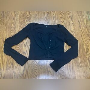 New ribbed crop sweater black small